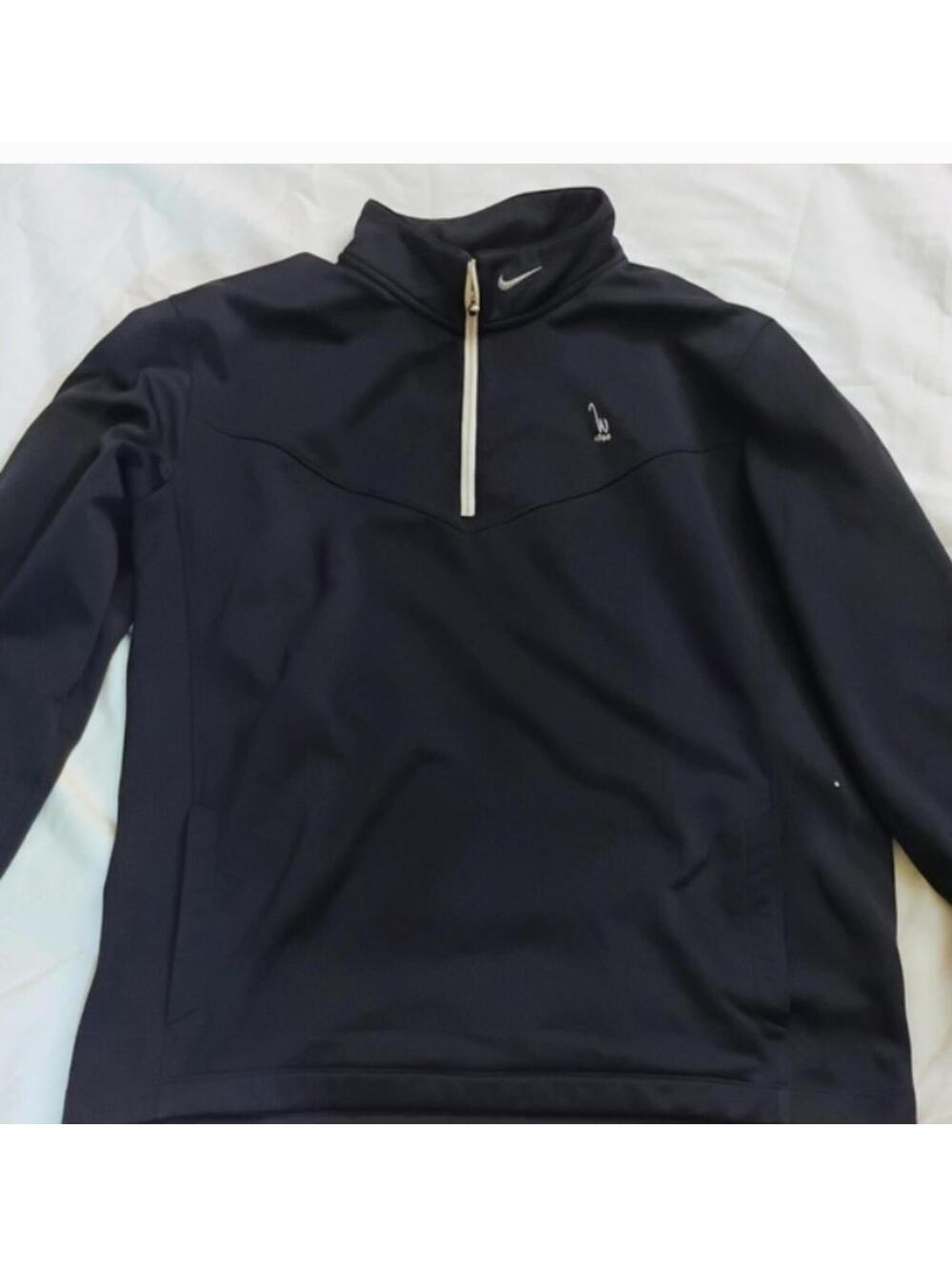 Nike Golf Tour Performance Therma-Fit 1/4 Zip Black Long Sleeve Collared Polo L